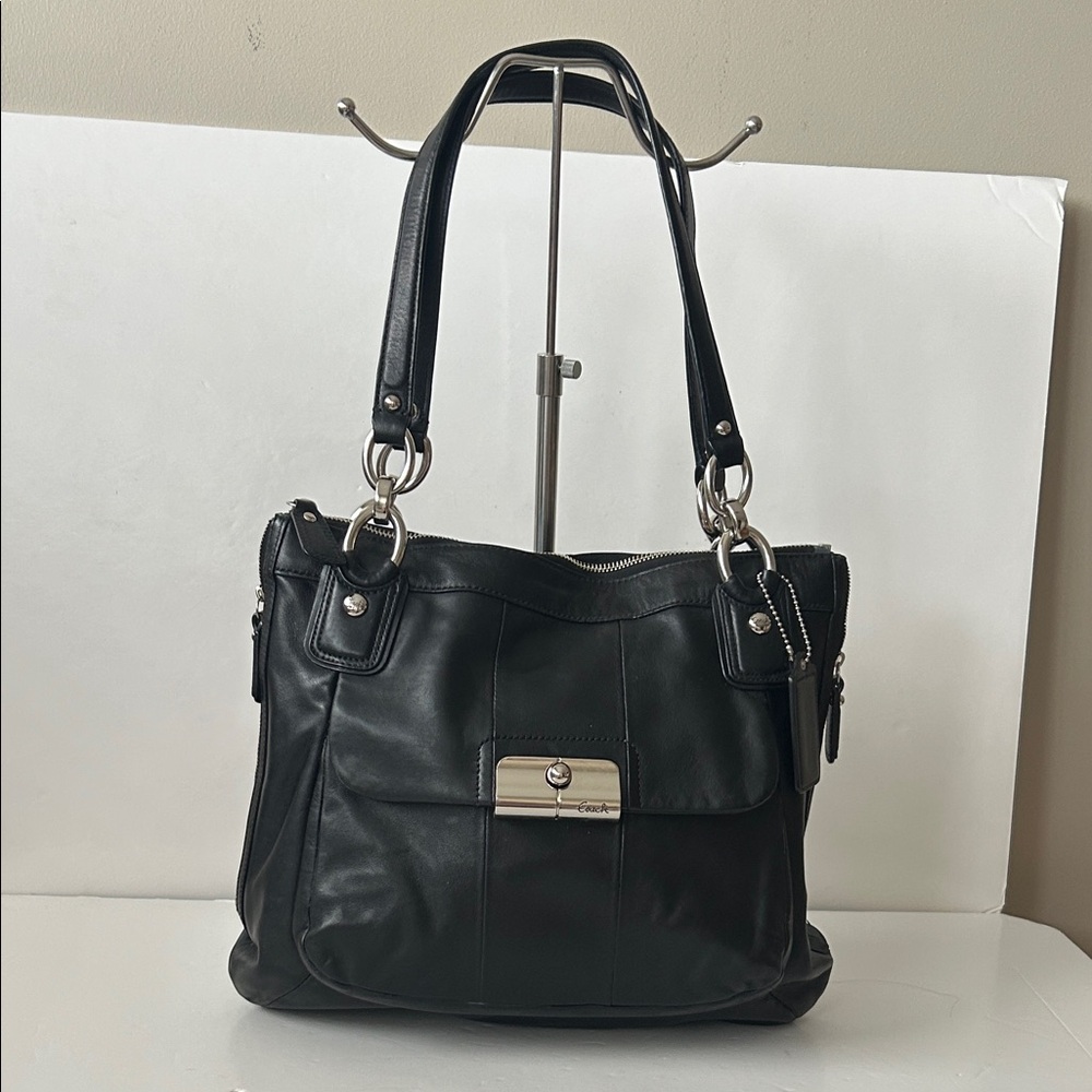 Coach Black Leather Shoulder Bag So Pretty Quiet Luxury Y2K